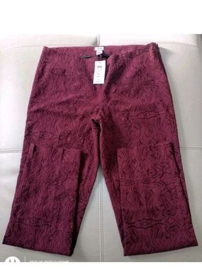 Women's Cache Red Pants Cotton Blend Size 12